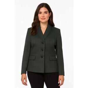 Evan Picone Women's Chevron Print 3 Button Blazer Olive Green size 16 NWT's